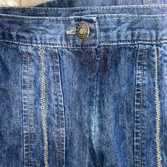 Y2K Denim Flared Midi Skirt SZ 20W Western Farm Vtg Modest Cottagcore Boho - Picture 5 of 7